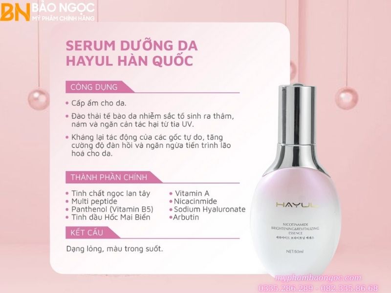 BỘ MỸ PHẨM HAYUL TRỊ NÁM TÀN NHANG DƯỠNG TRẮNG DA HÀN QUỐC