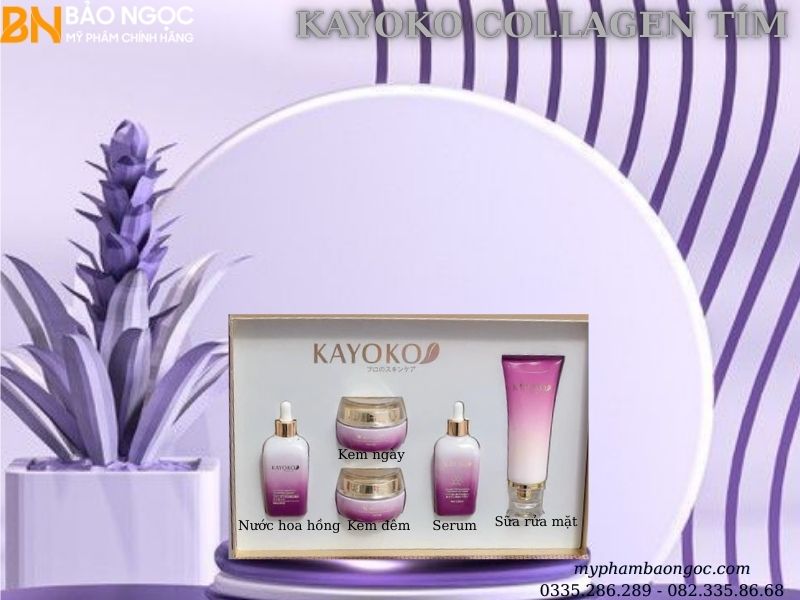BỘ KAYOKO COLLAGEN TÍM 5IN1 HÀN QUỐC TRỊ NÁM TRẮNG DA