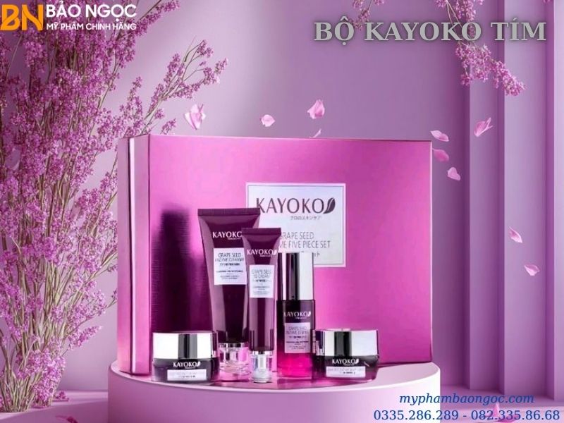 BỘ MỸ PHẨM KAYOKO TÍM 5IN1 TRỊ NÁM TÀN NHANG DƯỠNG TRẮNG DA