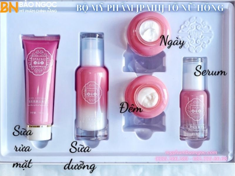 BỘ MỸ PHẨM JPAIHJ TỐ NỮ HỒNG 5IN1 MỜ NÁM TÀN NHANG TRẮNG DA