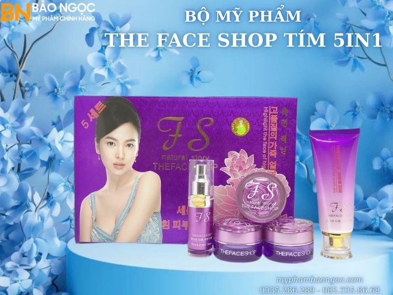 BỘ MỸ PHẨM TRỊ NÁM TRẮNG DA TS THEFACESHOP TÍM 5IN1 HÀN QUỐC