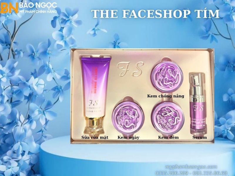 BỘ MỸ PHẨM TRỊ NÁM TRẮNG DA TS THEFACESHOP TÍM 5IN1 HÀN QUỐC