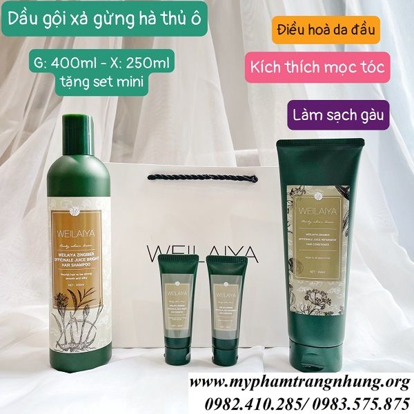 CẶP DẦU GỘI XẢ GỪNG WEILAIYA PHỤC HỒI KÍCH THÍCH MỌC TÓC