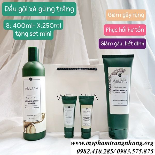 CẶP DẦU GỘI XẢ GỪNG WEILAIYA PHỤC HỒI KÍCH THÍCH MỌC TÓC