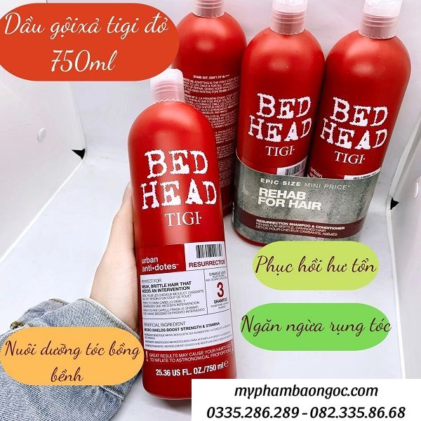 SET DẦU GỘI DẦU XẢ BED HEAD 750ml x2