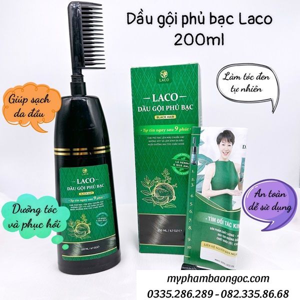 DẦU GỘI PHỦ BẠC LACO BLACK NGUYÊN LIỆU THẢO DƯỢC TỰ NHIÊN