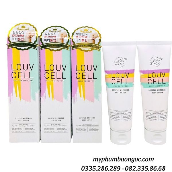 Cách sử dụng Dưỡng thể trắng da body Louv Cell