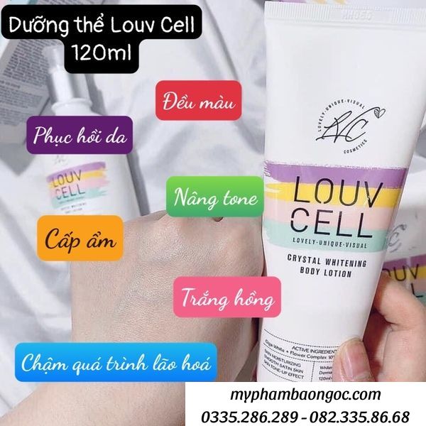 Công dụng Dưỡng thể trắng da body Louv Cell