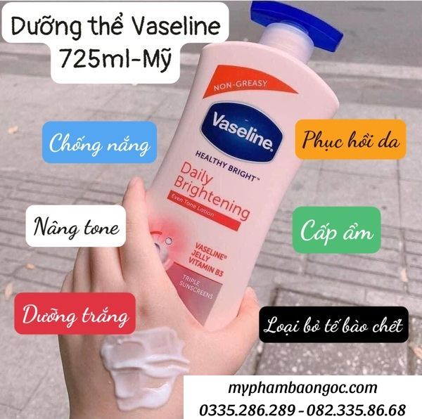 Công dụng dưỡng thể Vaseline