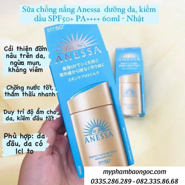 Công dụng Sữa chống nắng Anessa
