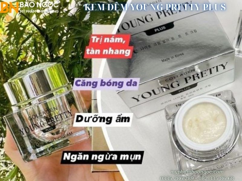 KEM COLLAGEN YOUNG PRETTY PLUS TRỊ NÁM THÂM DƯỠNG TRẮNG DA