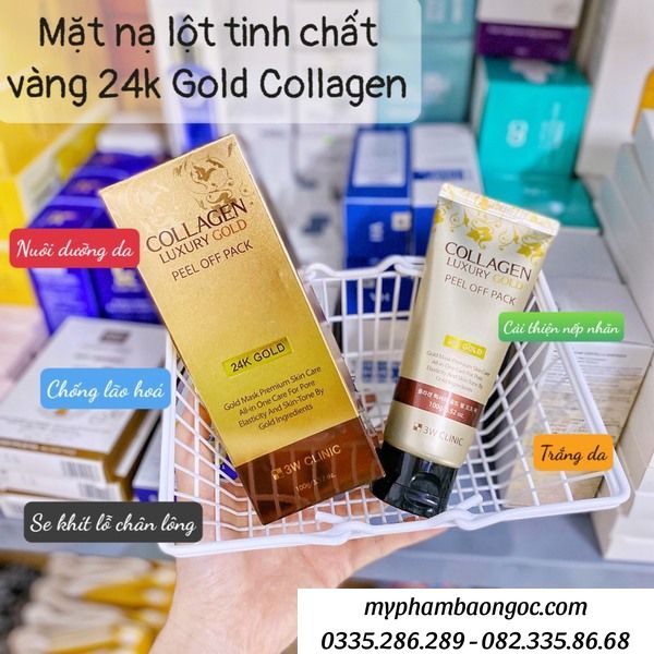MẶT NẠ LỘT TINH CHẤT VÀNG 24K 3W CLINIC COLLAGEN LUXURY GOLD
