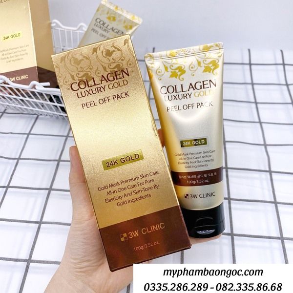 MẶT NẠ LỘT TINH CHẤT VÀNG 24K 3W CLINIC COLLAGEN LUXURY GOLD