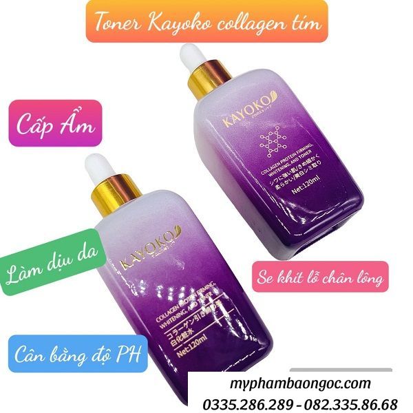 NƯỚC HOA HỒNG TRỊ NÁM TRẮNG DA KAYOKO COLLAGEN TÍM NHẬT BẢN