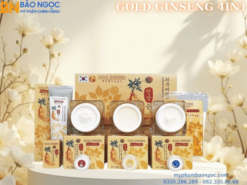BỘ MỸ PHẨM TRỊ NÁM TÀN NHANG GOLD GINSENG 4IN1 HÀN QUỐC