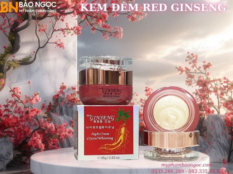 BỘ MỸ PHẨM NHÂN SÂM TRỊ NÁM DƯỠNG TRẮNG DA RED GINSENG 5IN1