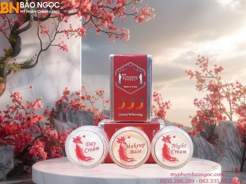 BỘ MỸ PHẨM SÂM ĐỎ TRỊ NÁM TRẮNG DA RED GINSENG 4IN1 HÀN QUỐC