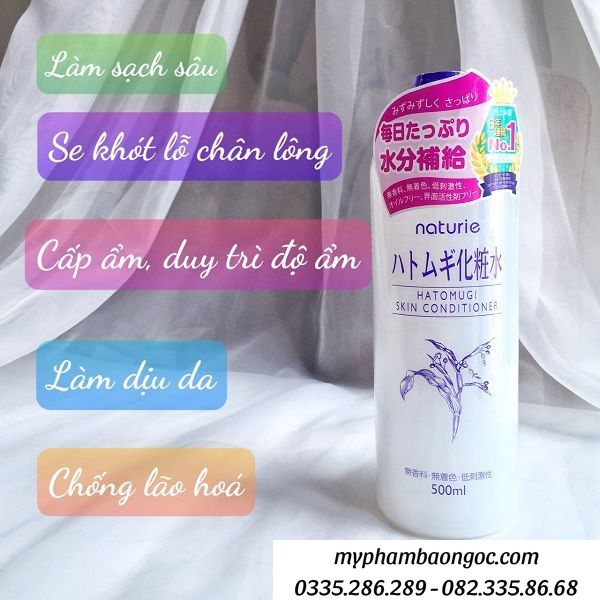 NƯỚC HOA HỒNG Ý DĨ NATURIE HATOMUGI SKIN CONDITIONER NHẬT