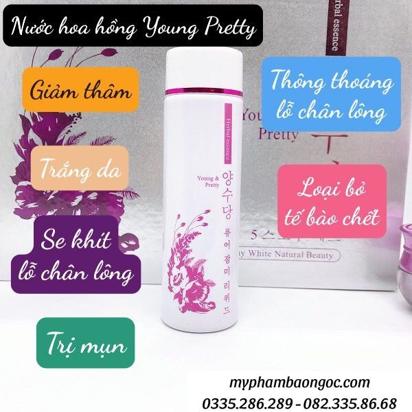 NƯỚC HOA HỒNG YOUNG PRETTY GIẢM THÂM SE KHÍT LỖ CHÂN LÔNG