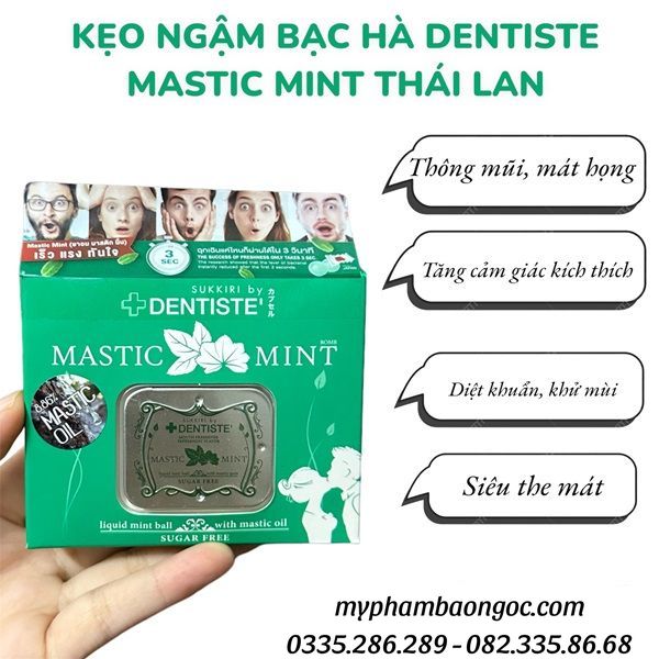 KẸO TÌNH YÊU DENTISTE MASTIC MINT HƯƠNG BẠC HÀ HỘP 20 VIÊN