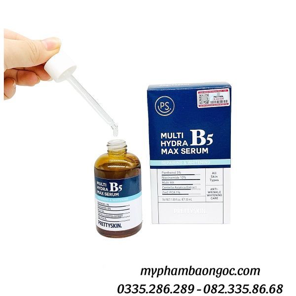 SERUM B5 PRETTYSKIN MULTI HYDRA MAX PHỤC HỒI DƯỠNG TRẮNG DA