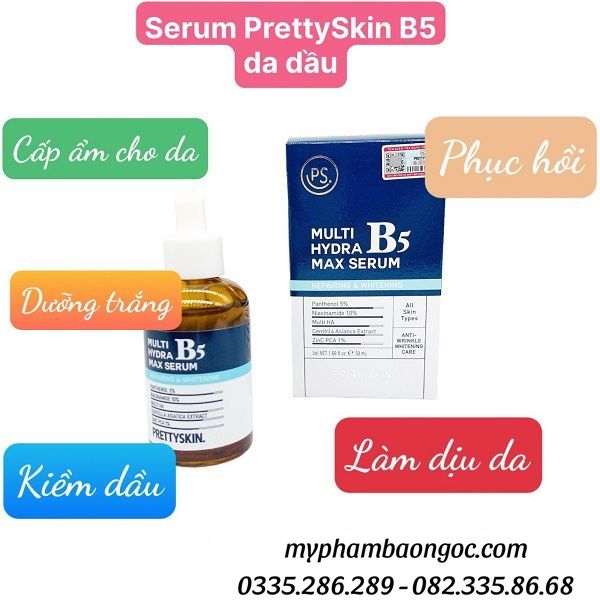 SERUM B5 PRETTYSKIN MULTI HYDRA MAX PHỤC HỒI DƯỠNG TRẮNG DA