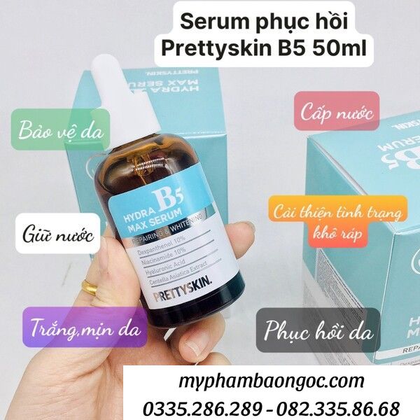 SERUM DƯỠNG TRẮNG PHỤC HỒI PRETTYSKIN B5 HYDRAT MAX HÀN QUỐC