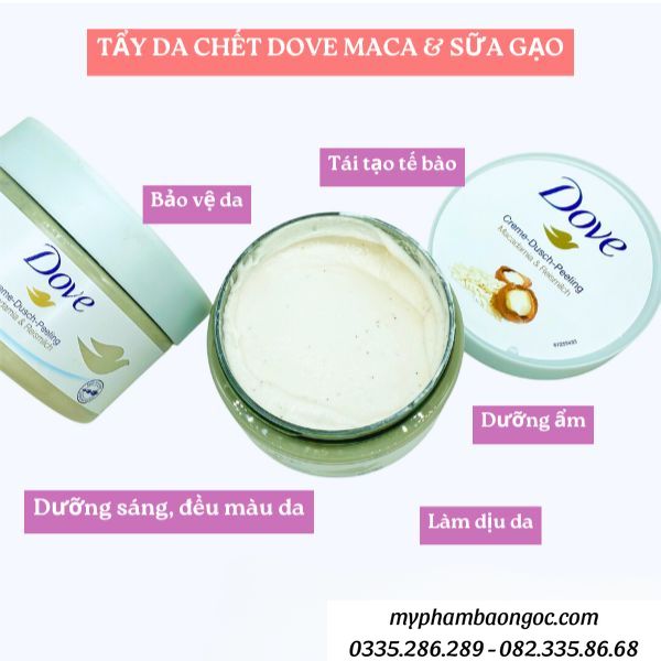 TẨY DA CHẾT DOVE BẢN MỸ TOÀN THÂN SẠCH TRẮNG SÁNG MỊN DA