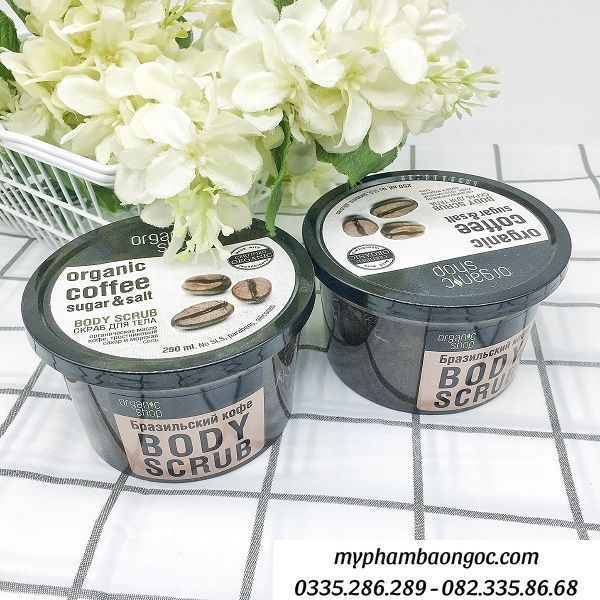TẨY DA CHẾT TOÀN THÂN ORGANIC SHOP COFFEE SUGAR BODY SCRUB