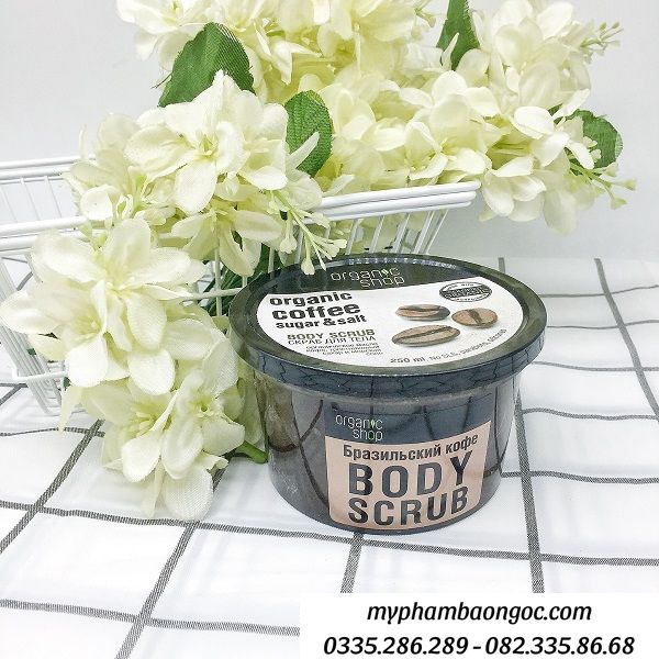 TẨY DA CHẾT TOÀN THÂN ORGANIC SHOP COFFEE SUGAR BODY SCRUB