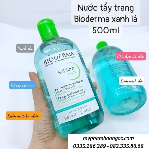 TẨY TRANG BIODERMA 500ML PHÁP CHO DA DẦU VÀ DA HỖN HỢP